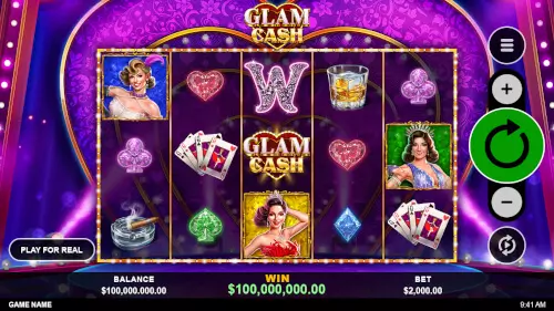 Capture d'écran de la très glamour machine à sous Glam Cash sur Golden Euro