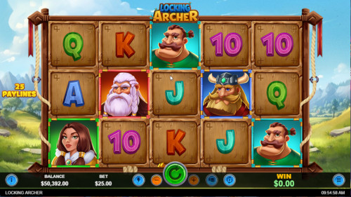 Screenshot von dem Locking Archer Spielautomaten