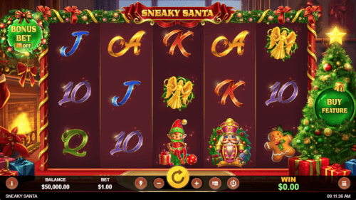 screenshot of the new slot "Sneaky Santa"
